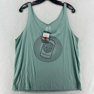 Firestone Walker Tank Top Women's L Green Graphic Scoop Neck Pullover Sleeveless